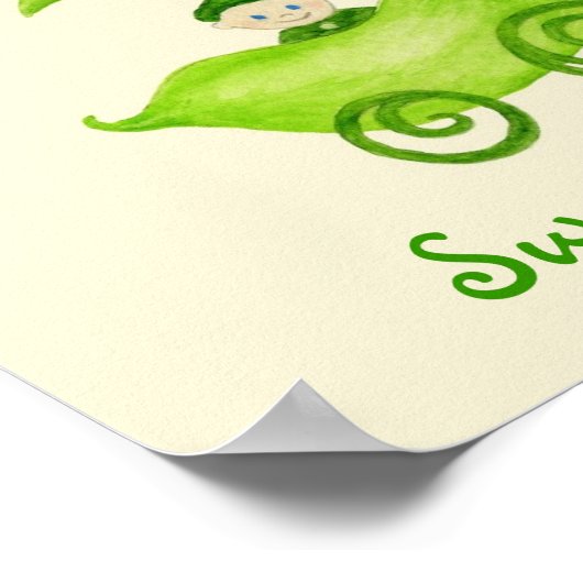 Poster met snoepjes Pea Baby (Hoek)