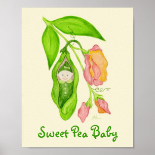 Poster met snoepjes voor pea Baby Girl