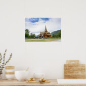 Poster met staafkerk in Lom, Noorwegen (Keuken)