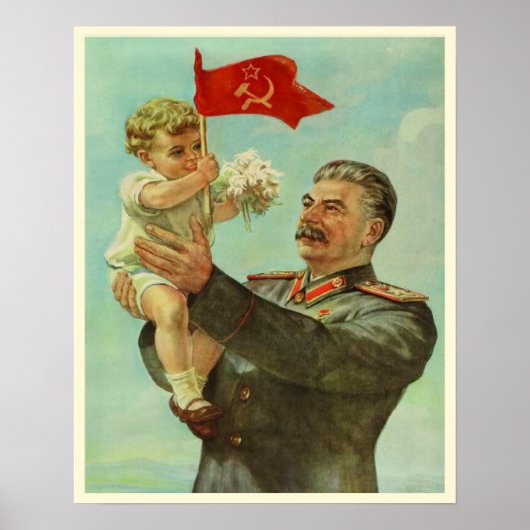Poster met Stalin Propaganda Print (Voorkant)