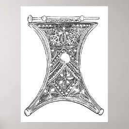 Poster met stammendecor, handgetekende illustratie