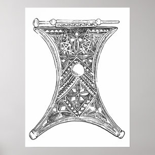 Poster met stammendecor, handgetekende illustratie