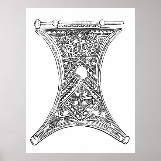 Poster met stammendecor, handgetekende illustratie (Voorkant)