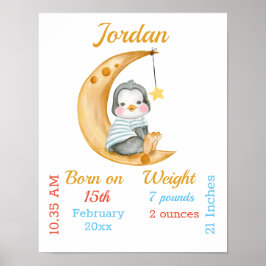 Poster met statistieken van pinguïn halve maan bab