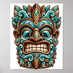 Poster met Teal Carved Guardian