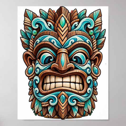 Poster met Teal Carved Guardian (Voorkant)