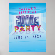 Poster met thema 2000s-feest