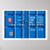 Poster met transportcontainer (Voorkant)