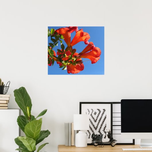 Poster met Trumpet Vine Flowers (Thuiskantoor)
