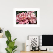 Poster met twee roze rozen (Thuiskantoor)