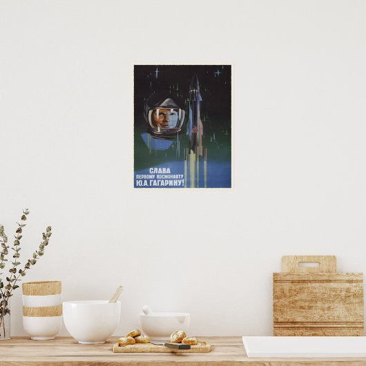 Poster met USSR-ruimteprogramma Propaganda (Keuken)