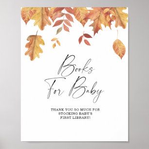 Poster met vallende bladeren - boeken voor baby
