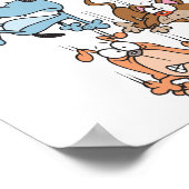 Poster met vallende katten en honden (Hoek)