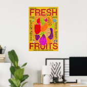 Poster met verse groenten van de boerderij Retro b (Thuiskantoor)