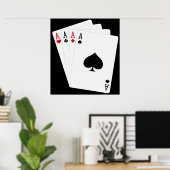 Poster met vier Aces (Thuiskantoor)