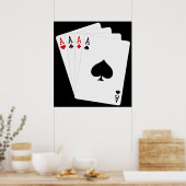 Poster met vier Aces (Keuken)