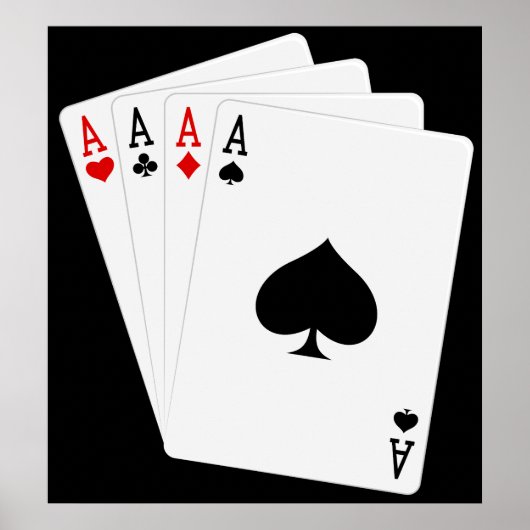 Poster met vier Aces (Voorkant)
