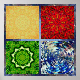 Poster met vijf elementen