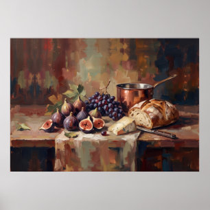 Poster met vijgenbrood stilleven