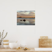 Poster met vijver landschap zonsondergang foto (Keuken)
