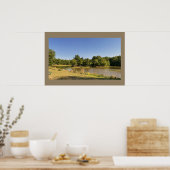Poster met vijverwatervijllandschap foto (Keuken)