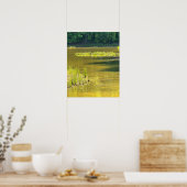 Poster met vijverwatervijllandschap foto (Keuken)