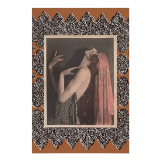 Poster met Vintage Danseres (Voorkant)