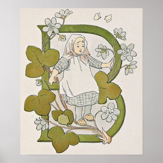 Poster met vintage illustratie van Ottilia Adelbor (Voorkant)