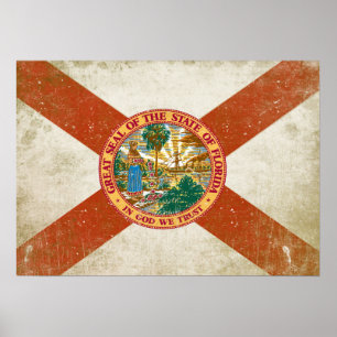 Poster met vlag uit Florida