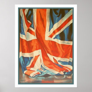 Poster met  vlag uit het Verenigd Koninkrijk