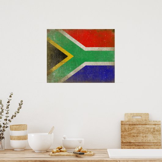 Poster met vlag uit Zuid-Afrika (Keuken)