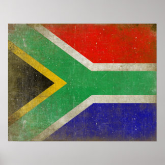 Poster met vlag uit Zuid-Afrika