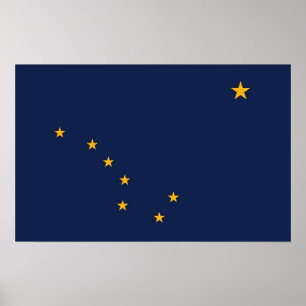 Poster met vlag van Alaska, VS
