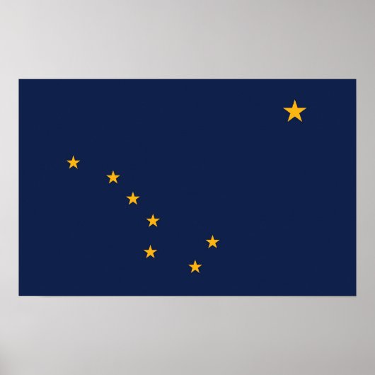 Poster met vlag van Alaska, VS (Voorkant)