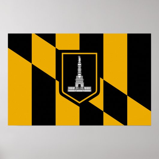 Poster met vlag van Baltimore, Maryland, Verenigde (Voorkant)