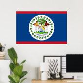 Poster met vlag van Belize (Thuiskantoor)