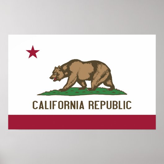 Poster met vlag van Californië, VS (Voorkant)