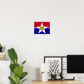 Poster met vlag van Dallas, Texas (Thuiskantoor)