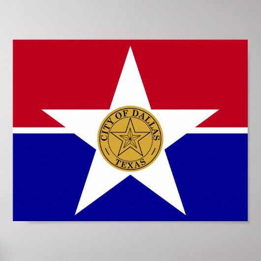 Poster met vlag van Dallas, Texas (Voorkant)