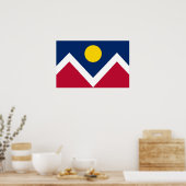 Poster met vlag van Denver, Colorado, VS (Keuken)