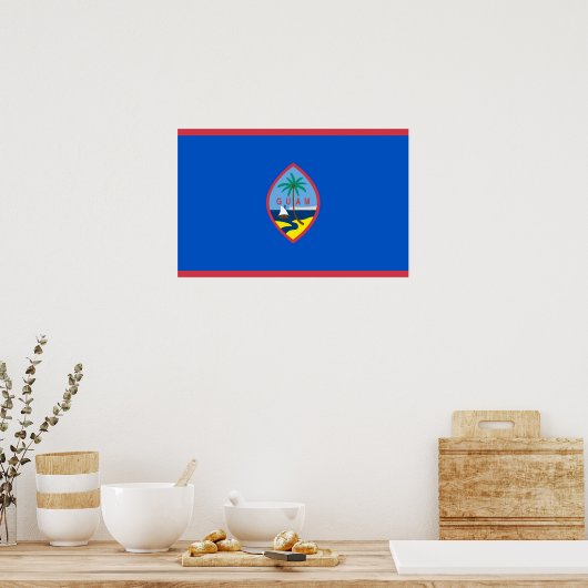 Poster met vlag van Guam, VS (Keuken)