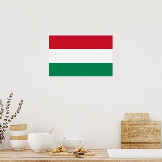 Poster met vlag van Hongarije (Keuken)