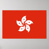 Poster met vlag van Hongkong, China (Voorkant)