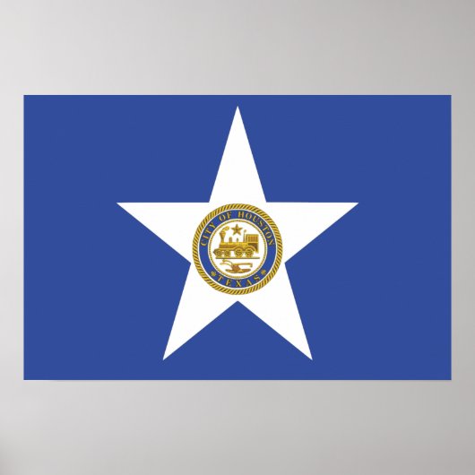 Poster met vlag van Houston City, Verenigde Staten (Voorkant)
