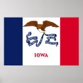Poster met vlag van Iowa, VS (Voorkant)