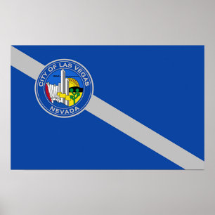 Poster met Vlag van Las Vegas, Nevada, Verenigde S