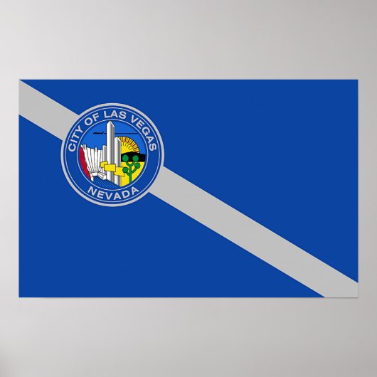 Poster met Vlag van Las Vegas, Nevada, Verenigde S (Voorkant)