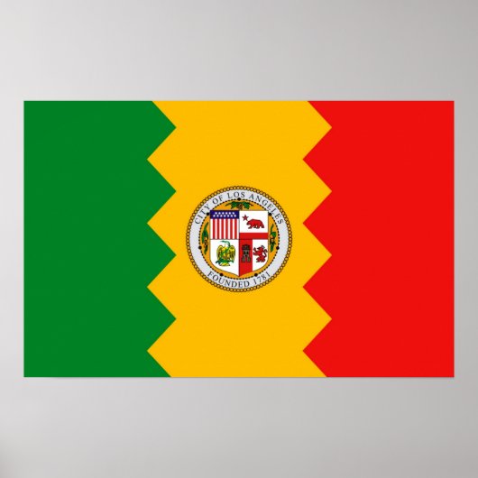 Poster met vlag van Los Angeles, Californië, VS (Voorkant)