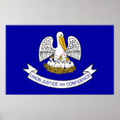Poster met vlag van Louisiana, VS (Voorkant)