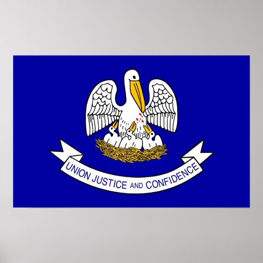 Poster met vlag van Louisiana, VS (Voorkant)